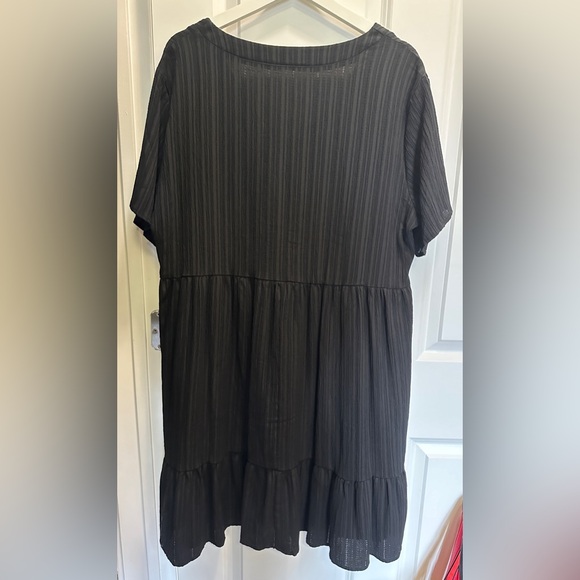 Emery Rose Light Textured Day / Beach Dress Black XXL - Picture 2 of 6